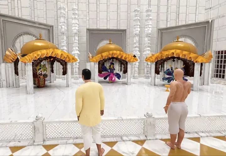 3D Metaverse render of Krishna Temple Interior
