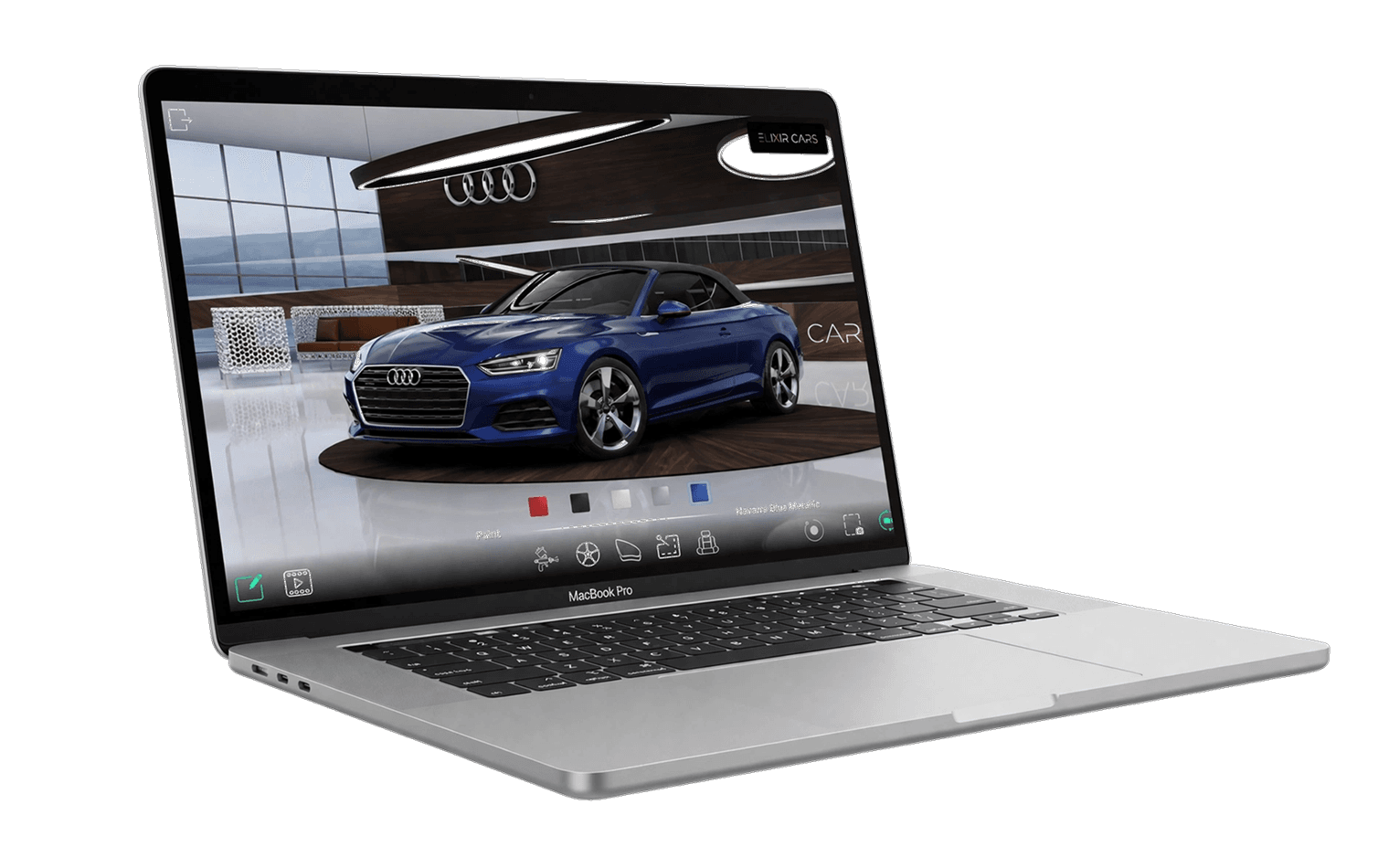 3D Car Configurator on Laptop Screen