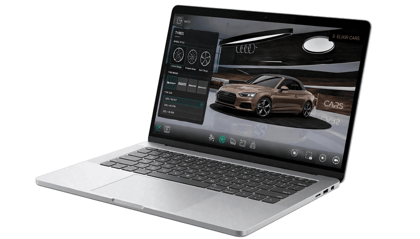 3D Car Configurator on Laptop Screen