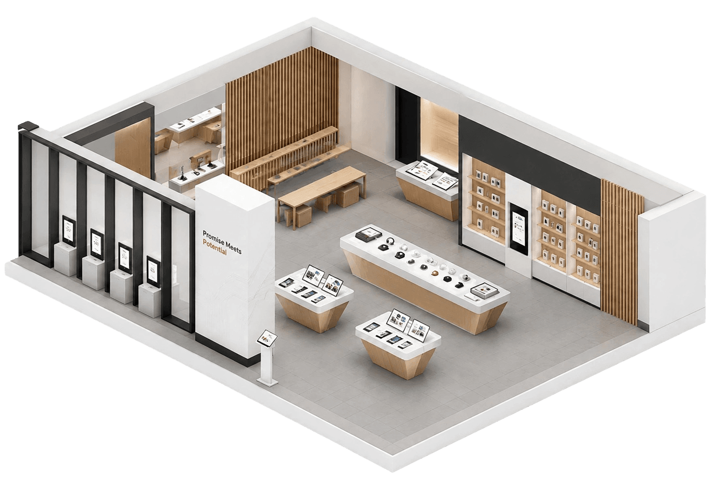 3D Isometric Store Design Overview