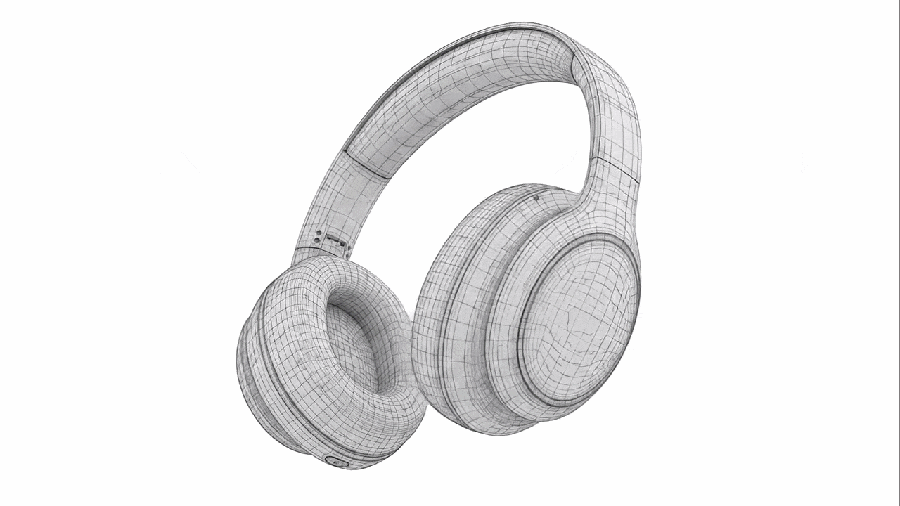 3D Headphone Wireframe Animation